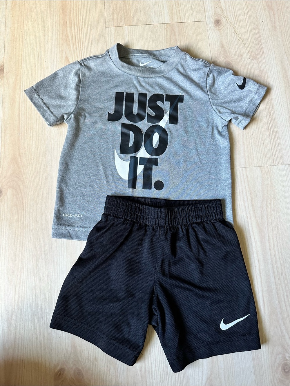 Nike Grey 'Just Do It.' Graphic Tee & Short Set